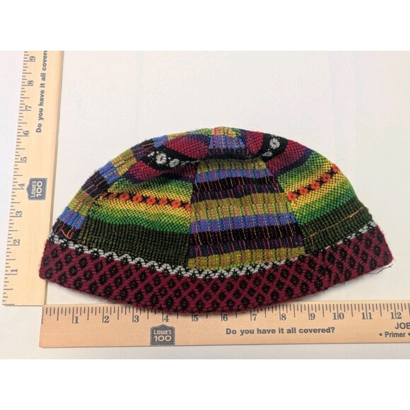 Woolen Knit Woven Beanie Multicolor Hippie Skater Hat - Picture 7 of 9